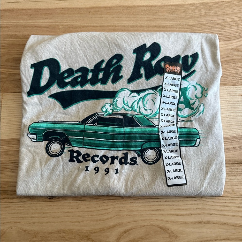 Death Row Records Men's Short Sleeve T-Shirt size XL Vintage NWT